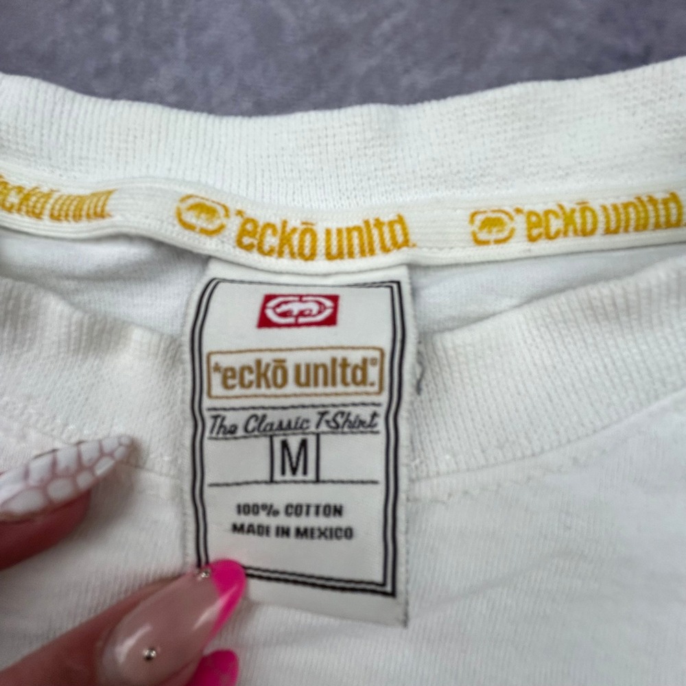 Vintage Ecko Unltd Rhino Graphic T-Shirt White Y2K Streetwear Mens Medium - Picture 2 of 6